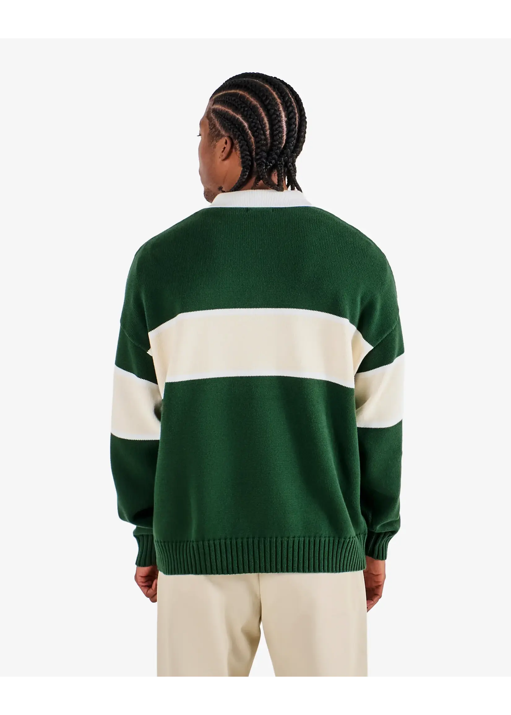 Malbon BENNETT KNIT POLO SWEATER - FOREST