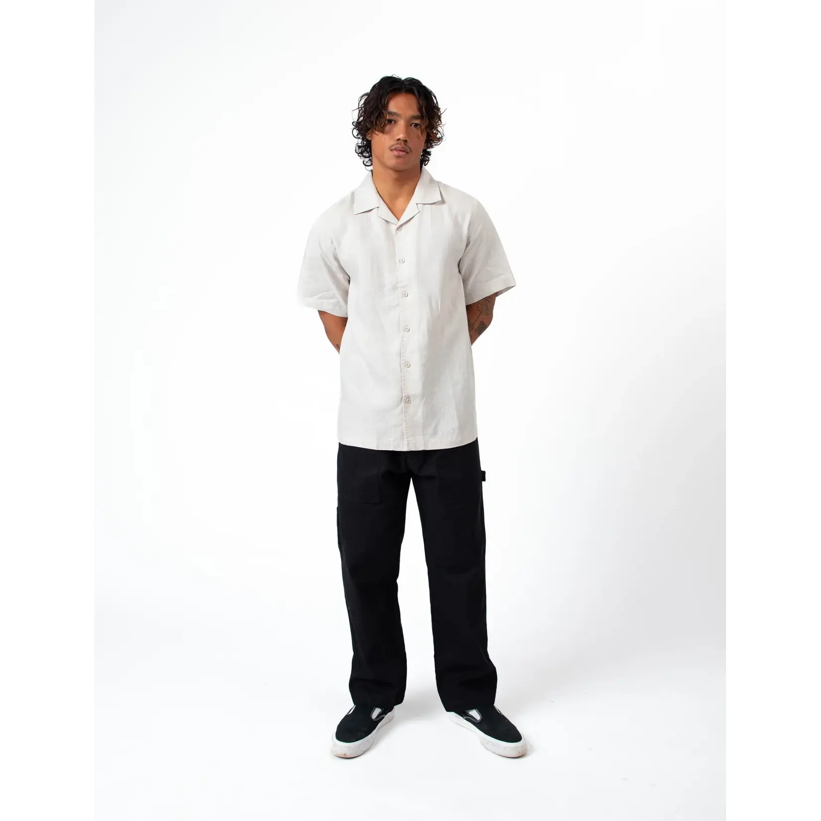 Mr Simple Linen SS Shirt Cuban Natural