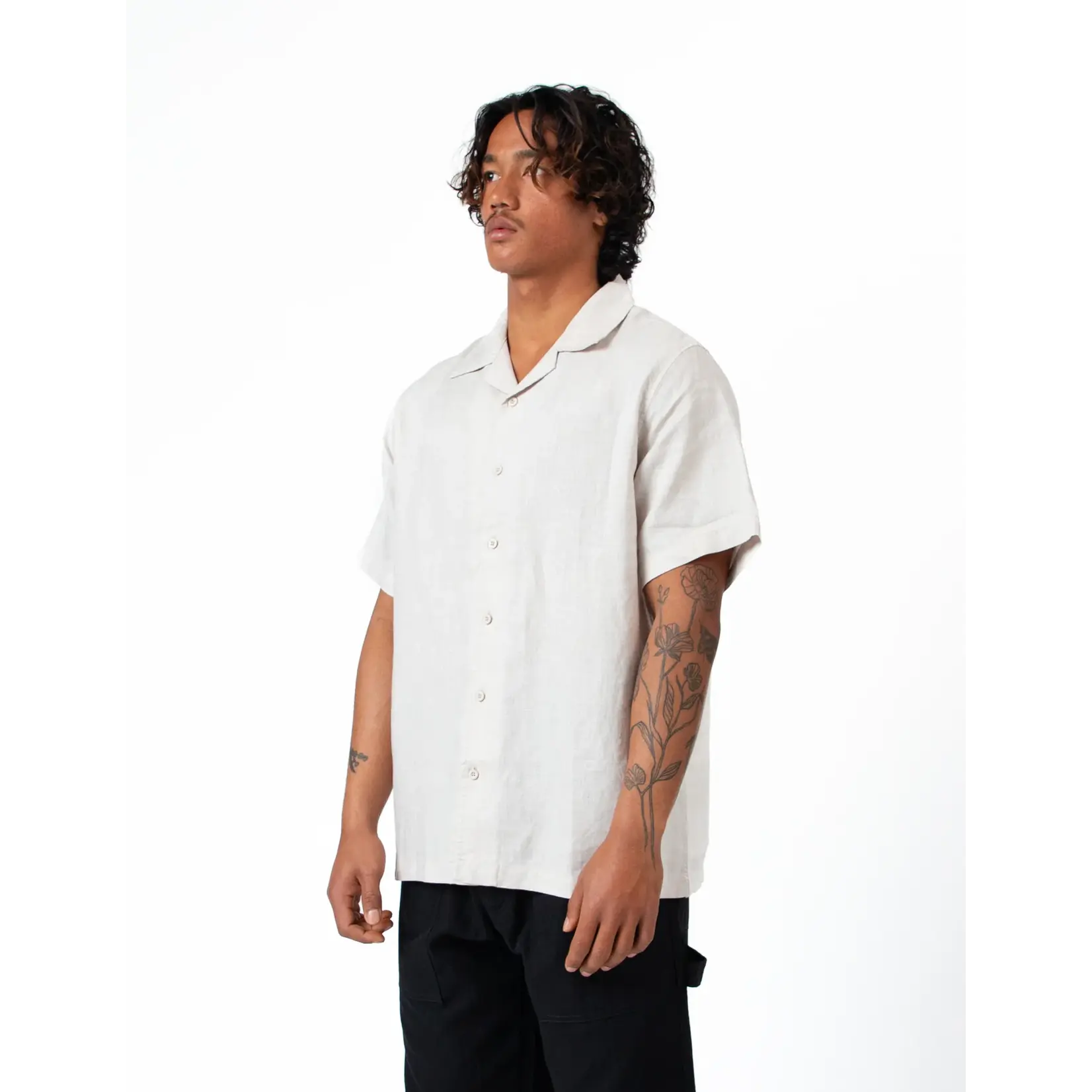 Mr Simple Linen SS Shirt Cuban Natural
