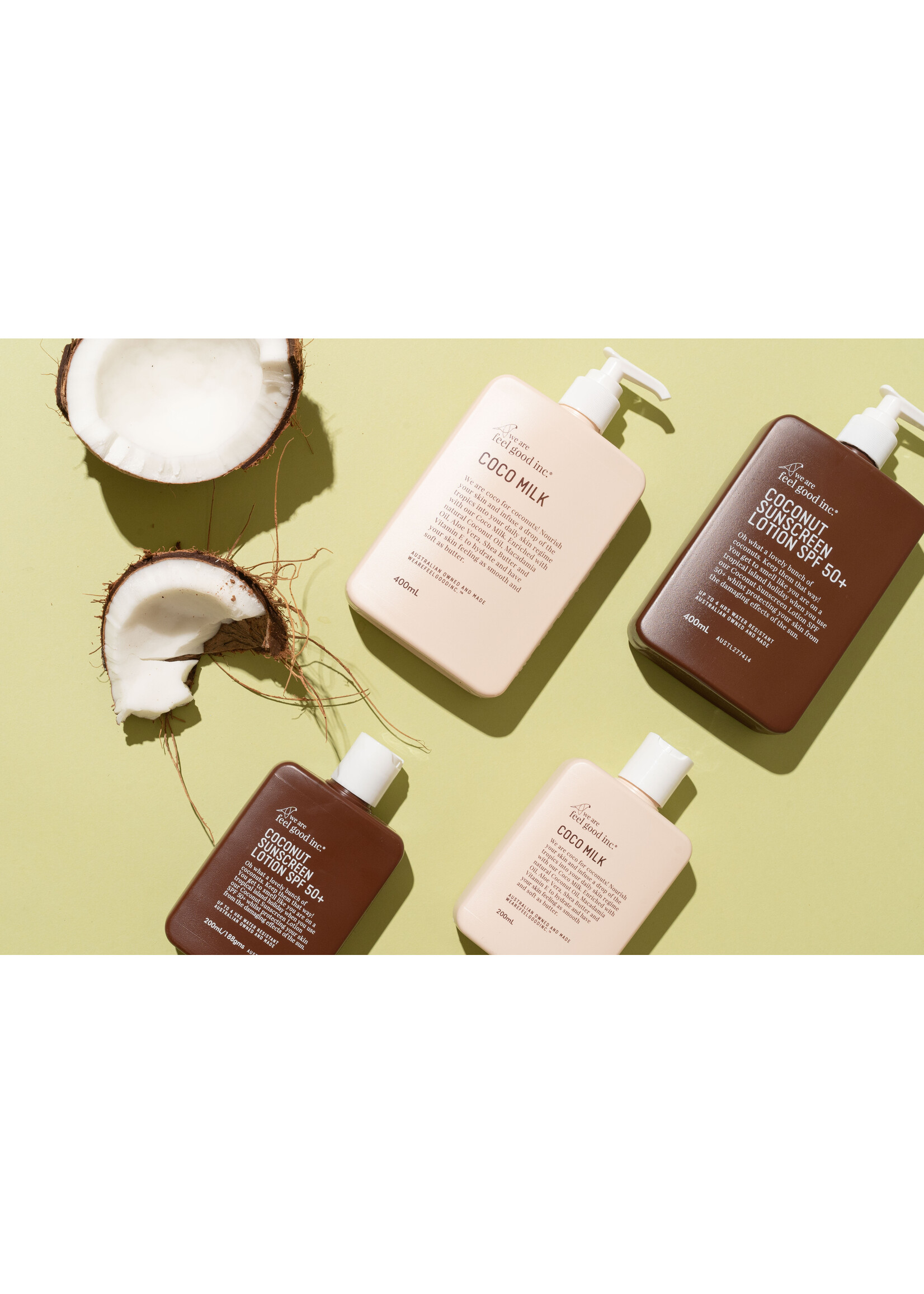 We Are Feel Good Inc. Coconut Sunscreen Lotion SPF50+ 400ml