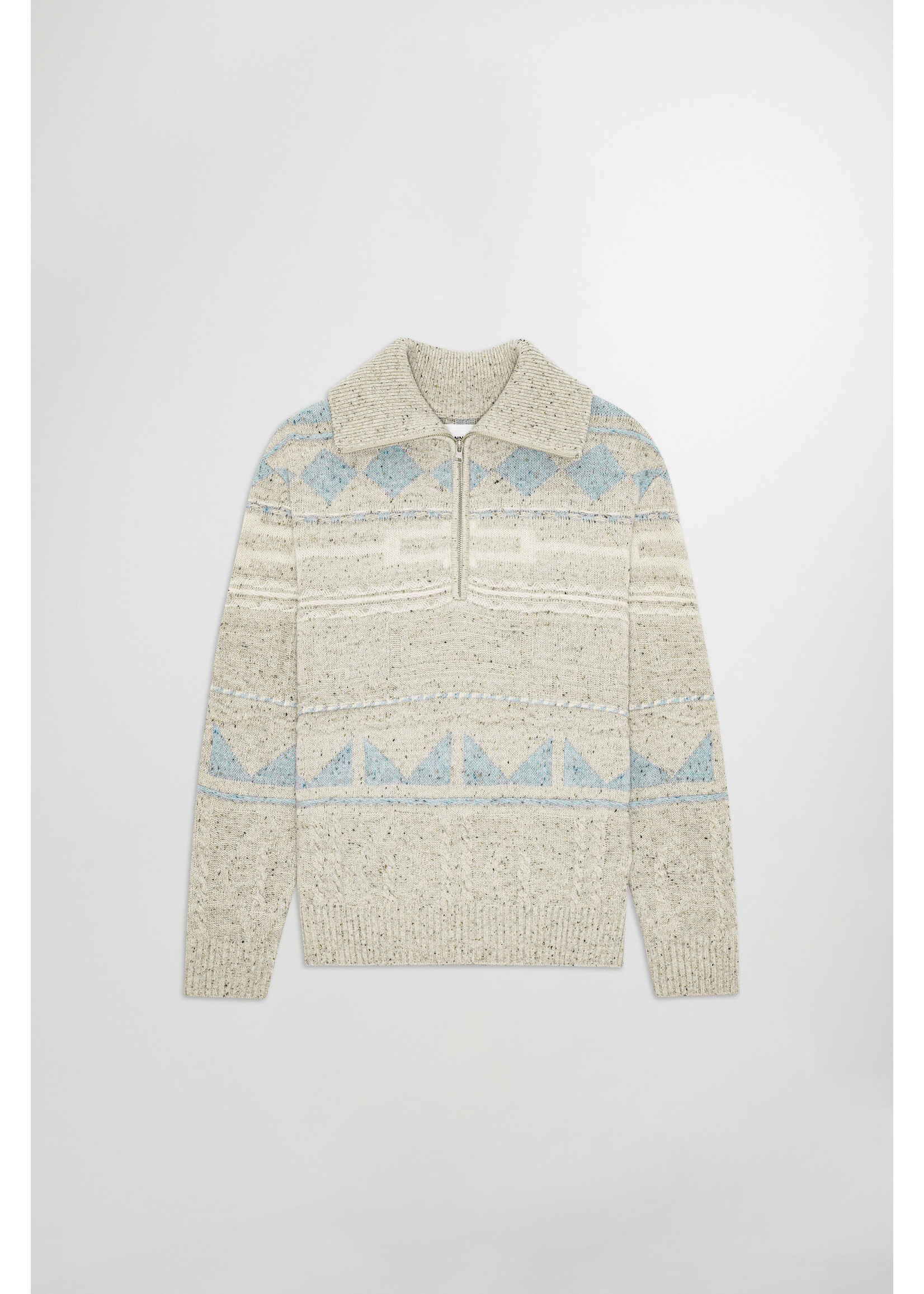 NN07 William Half Zipc 6697 Ecru Multi