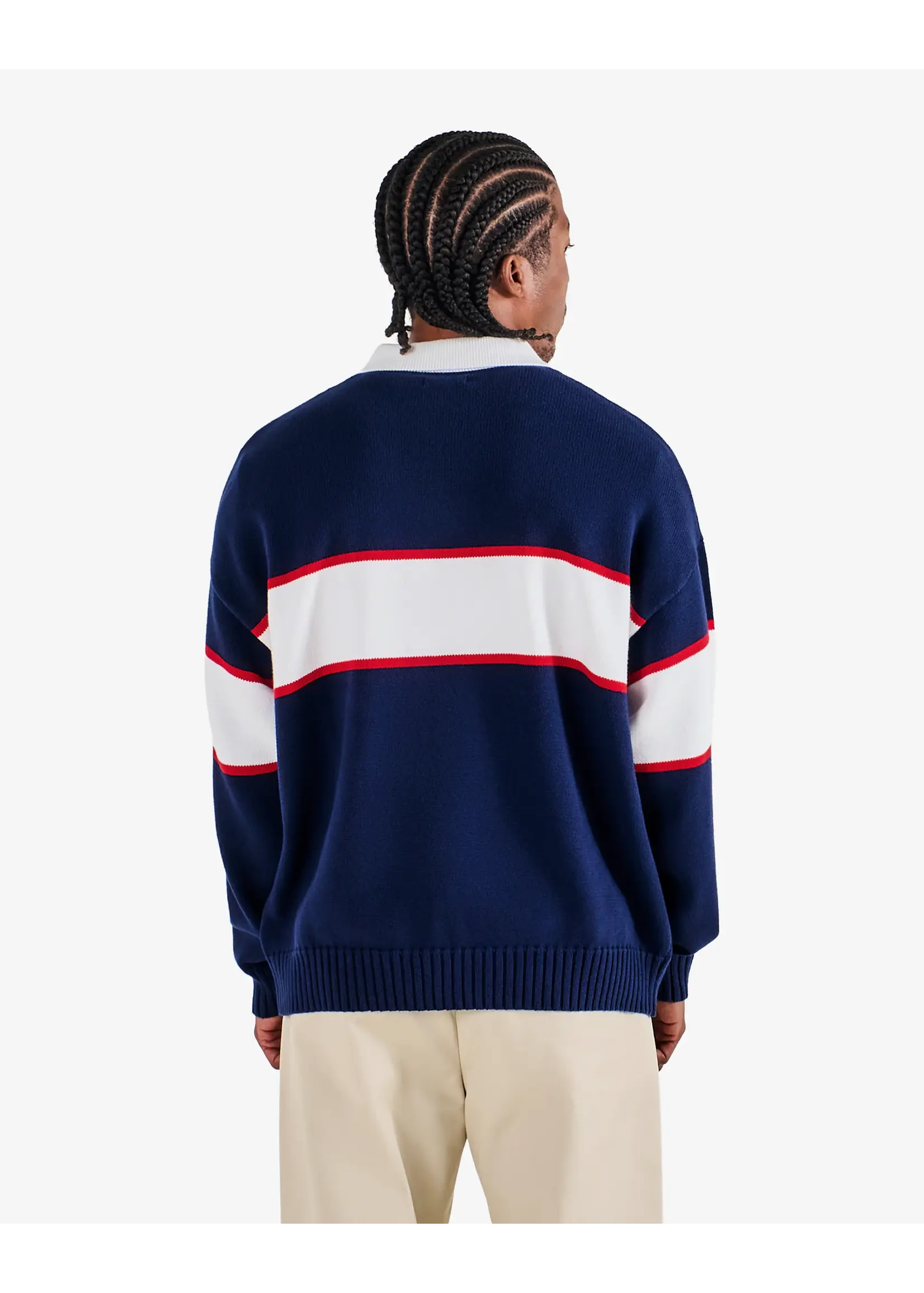 Malbon BENNETT KNIT POLO SWEATER - NAVY