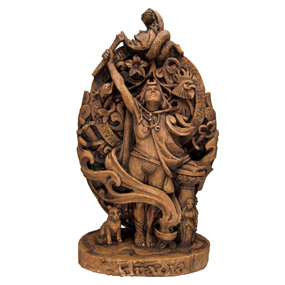 Aradia Statue in Wood Finish