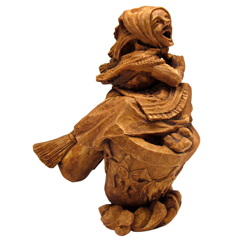 Baba Yaga Statue in Wood Finish