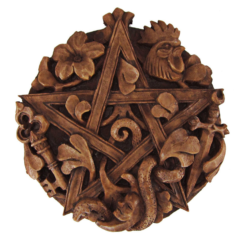 Cimaruta Pentacle Plaque in Wood Finish