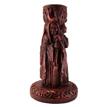 Goddess Candle Holder in Wood Finish