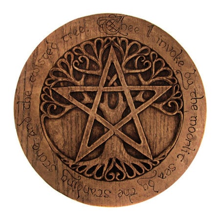 Large Tree Pentacle Plaque in Wood Finish