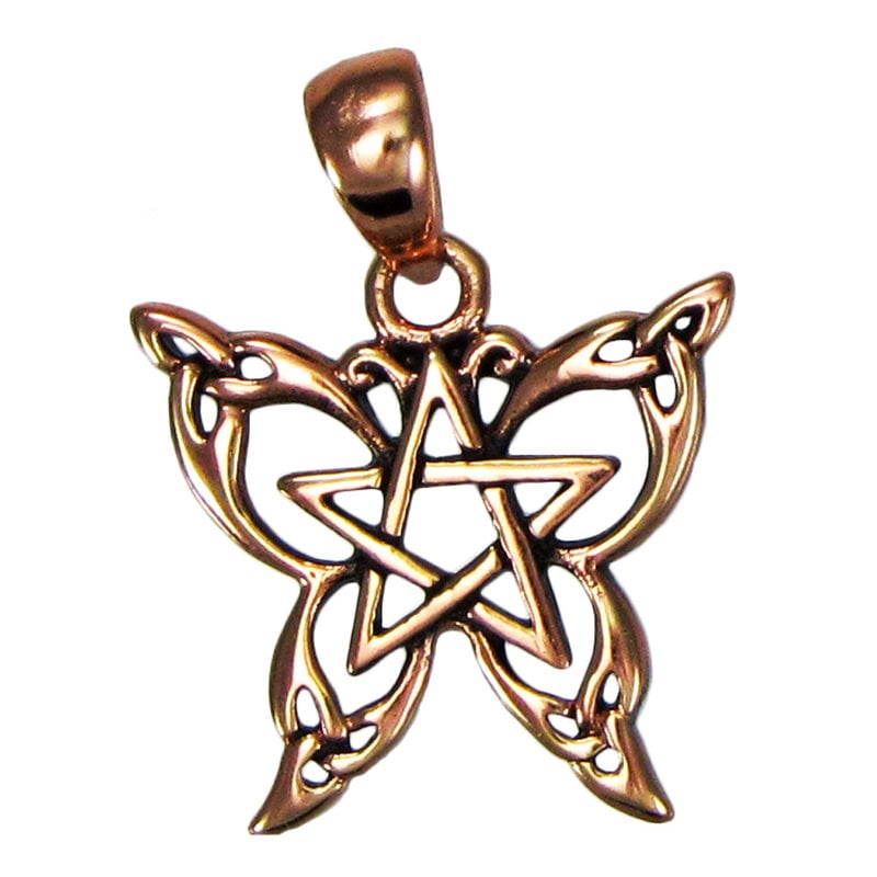 Butterfly Pentacle Small Pendant in Copper