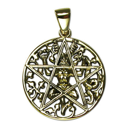 Cernunnos Pentacle Pendant in Bronze