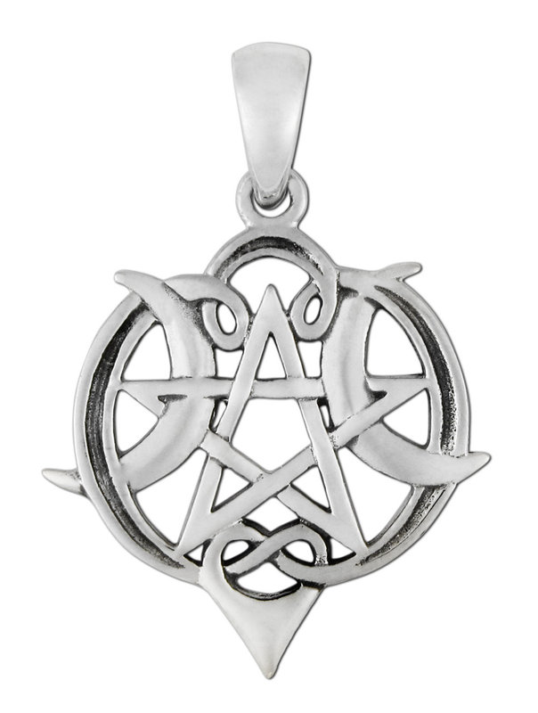 Heart Pentacle Pendant Small in Sterling Silver