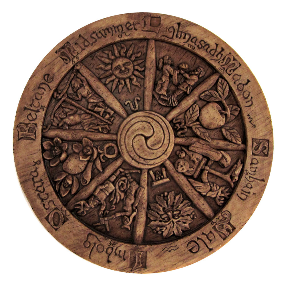 Small Wheel of the Year Plaque in Wood Finish