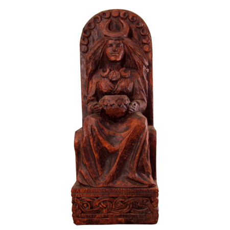 Seated Goddess Statue in Wood Finish