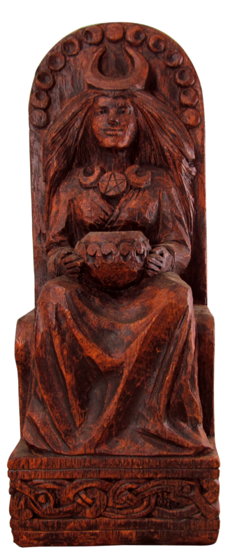Seated Goddess Statue in Wood Finish