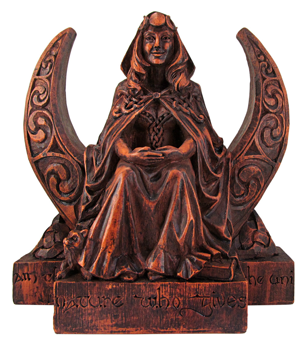 Moon Goddess Statue in Wood Finish