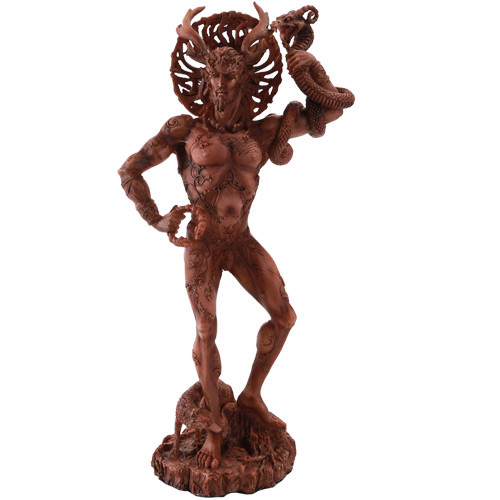 Standing Cernunnos Statue in Wood Finish