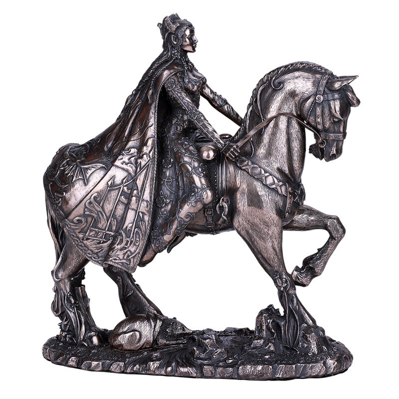 Rhiannon on a Horse Statue in Cold Cast Bronze