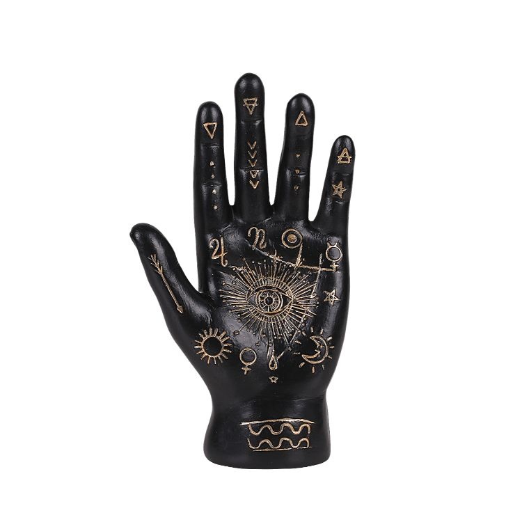 Palmistry Hand in Black and Gold Finish