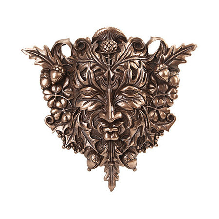 Greenman Wall Plaque in Cold Cast Bronze