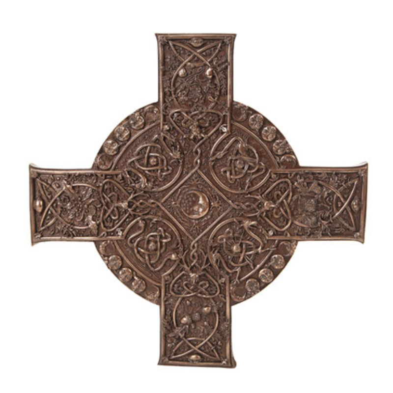 Elemental Celtic Cross Plaque in Cold Cast Bronze