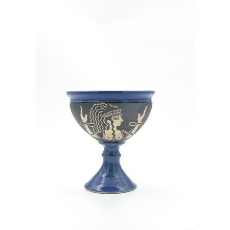 Minoan Goddess Chalice in Sea Blue