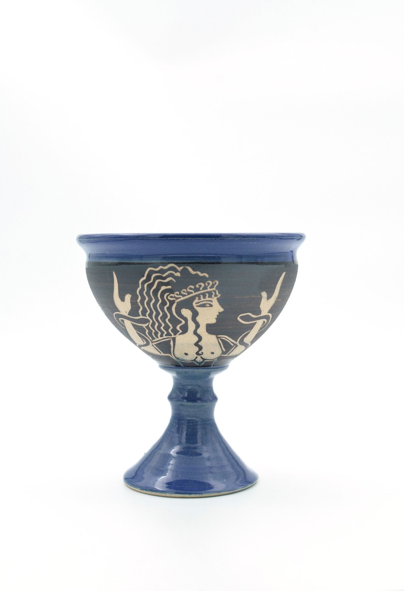 Minoan Goddess Chalice in Sea Blue