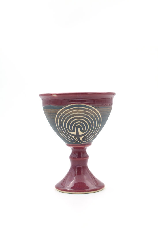 Minoan Labyrinth Chalice in Red
