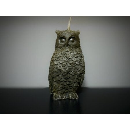 Black Screech Owl Figure Candle