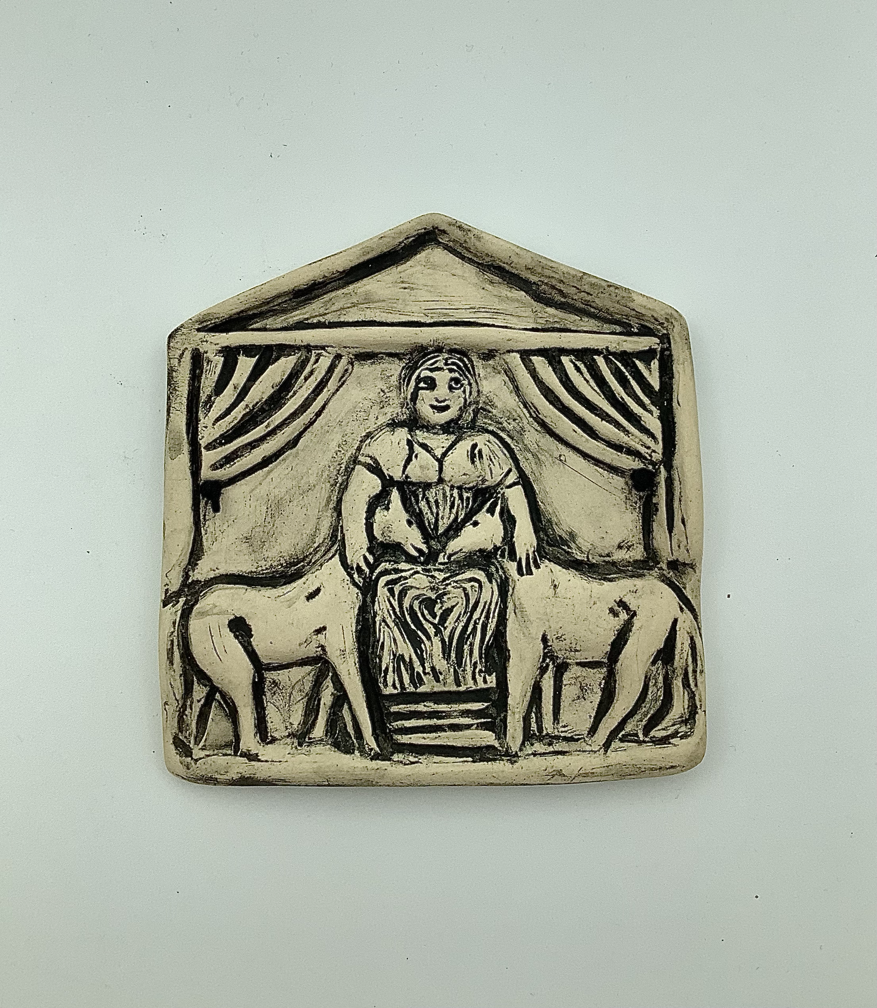 Stoneware Epona Plaque in Black Finish