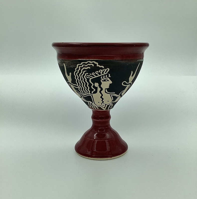 Minoan Goddess Chalice in Burnt Red