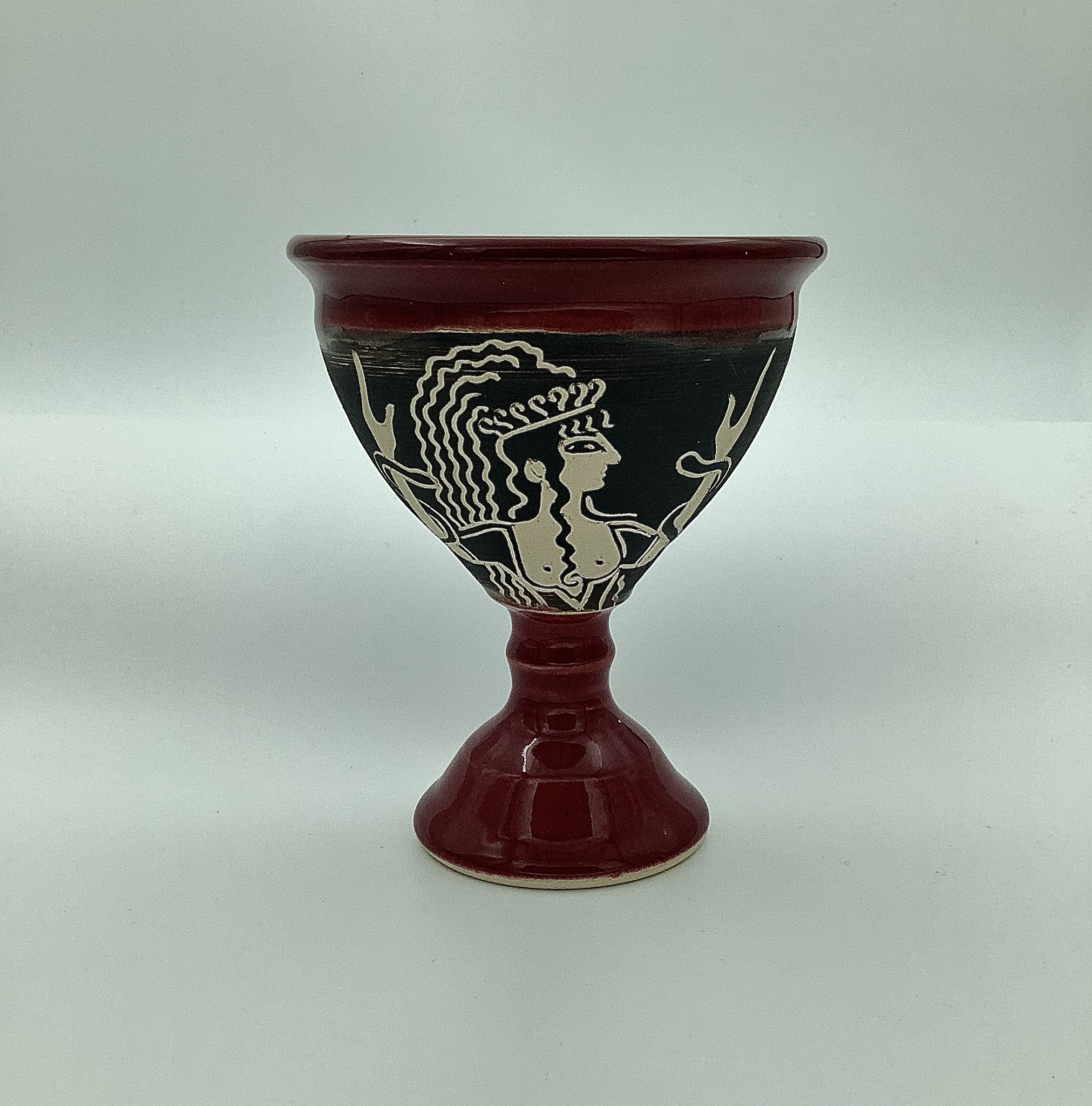 Minoan Goddess Chalice in Burnt Red