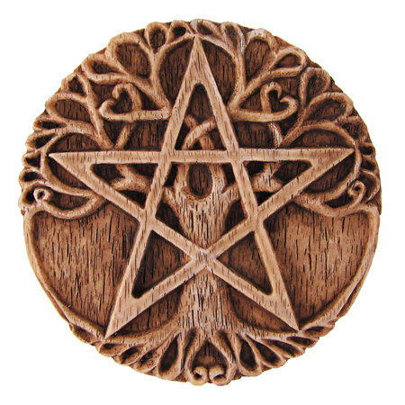 Small Tree Pentacle Plaque in Wood Finish
