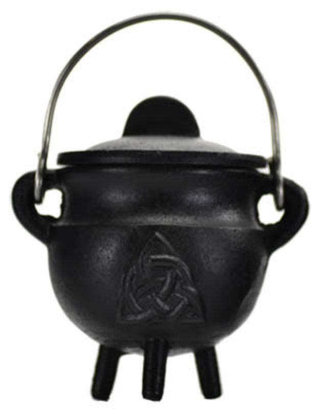 Triquetra Cast Iron Cauldron with Lid