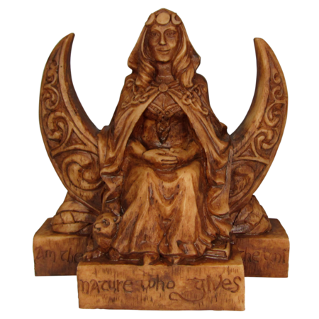 Moon Goddess Small Statue in Wood Finish