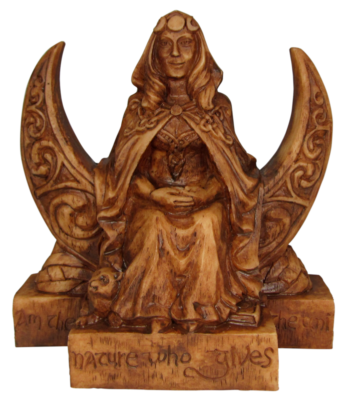 Moon Goddess Small Statue in Wood Finish