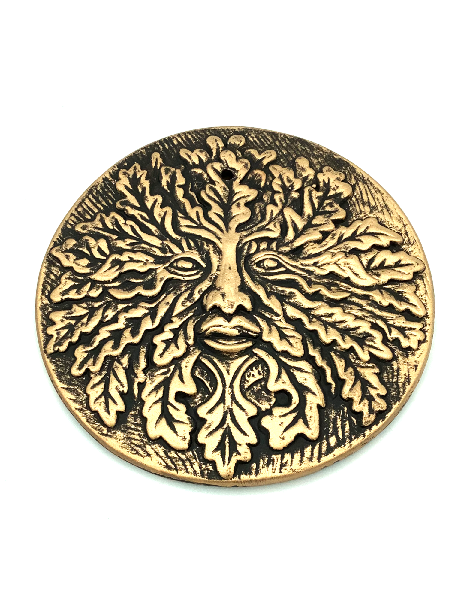 Greenman Wall Plaque in Bronze Terracotta