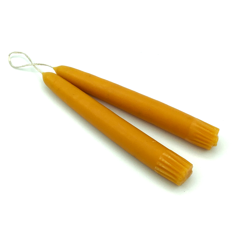 Mercury Orange Taper Candle Pair 7 inches