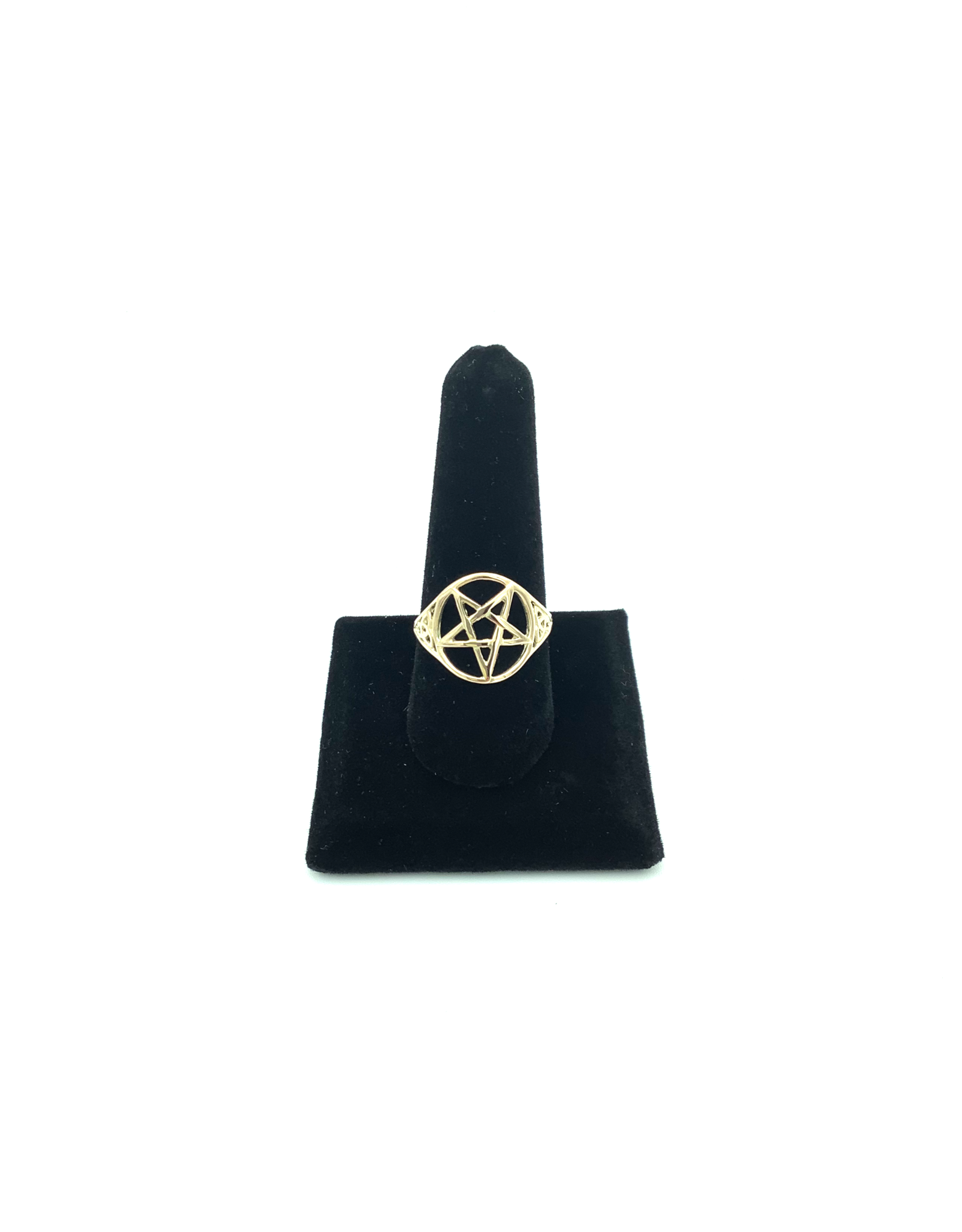 Pentacle Triquetra Ring in 14K Yellow Gold