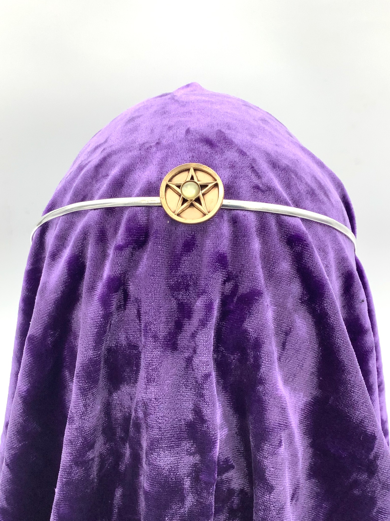 Priestess Pentagram Crown in Silver with Mother of Pearl