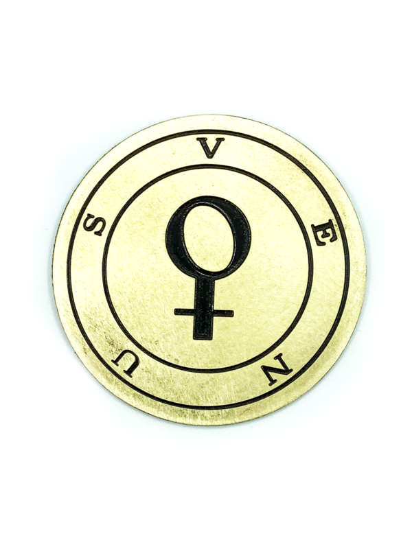 Venus Planetary Brass Seal Altar Paten 3 inches