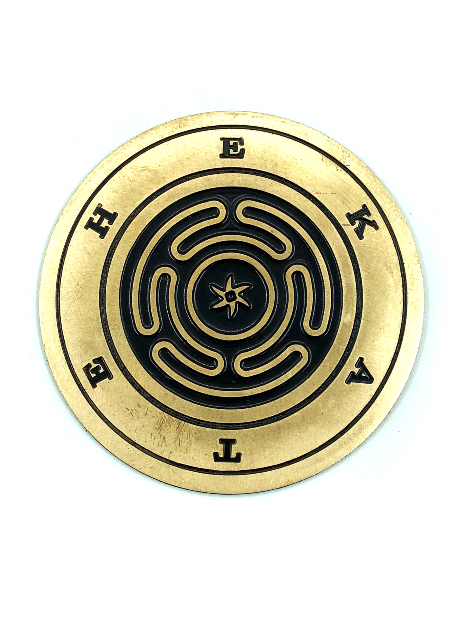 Hekate Altar Paten in Brass 4 inches