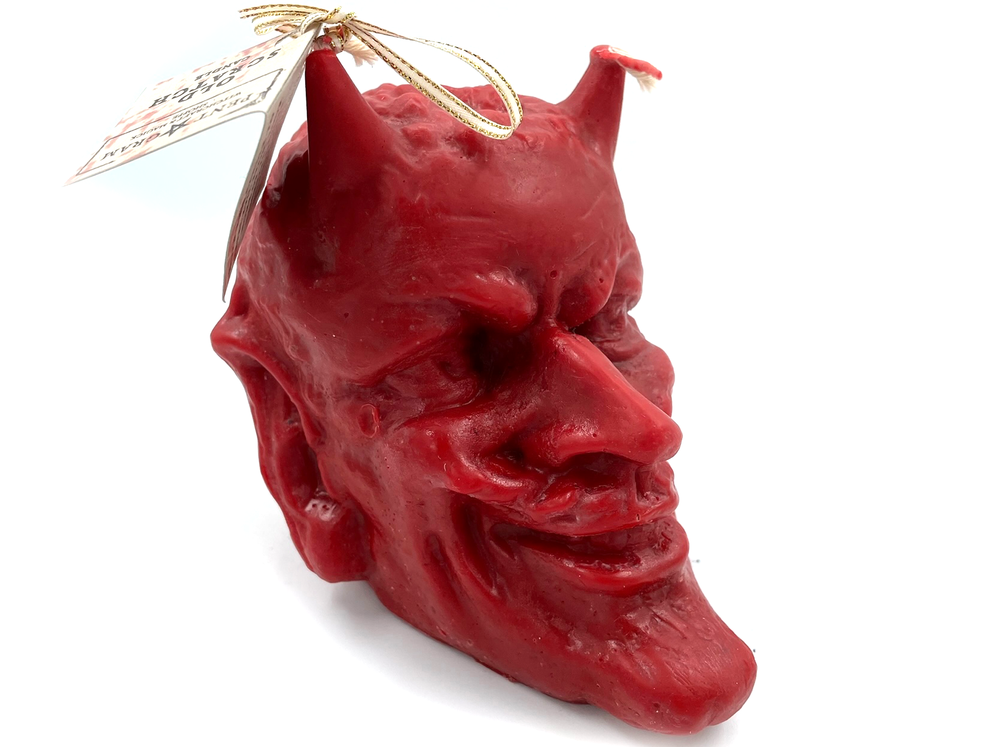 Red Old Scratch Figure Candle