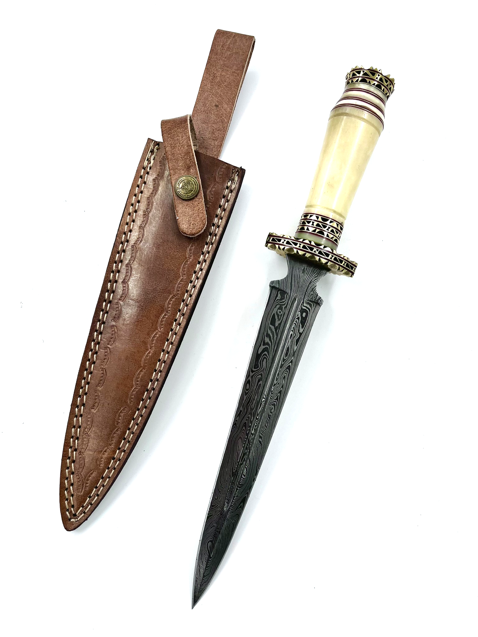 Damascus Dagger Knife Custom Handmade Damascus Steel Knife