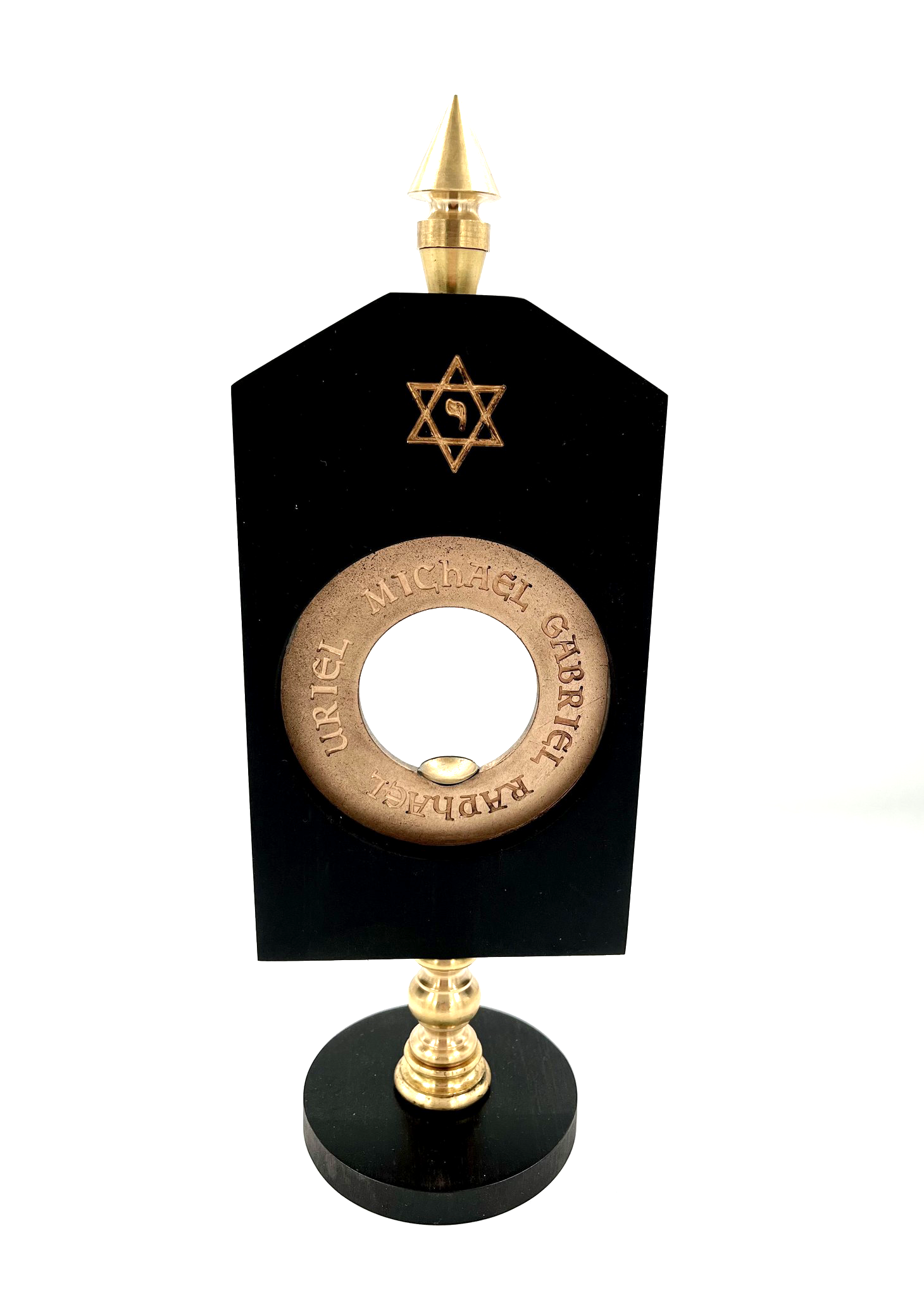 Trithemius Crystal Ball Stand in Ebony & Brass