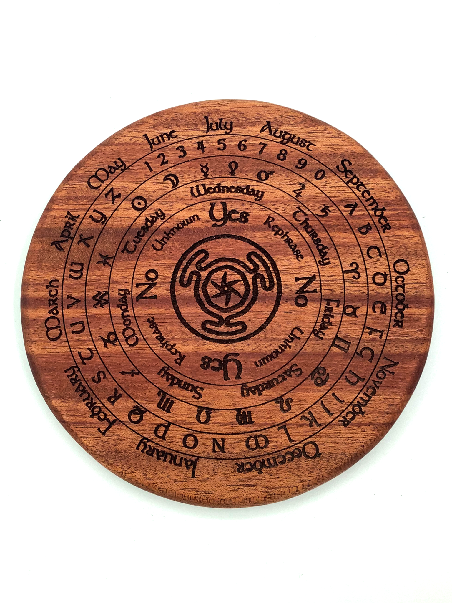 Hekate Astrological Pendulum Board 6 inch Mahogany