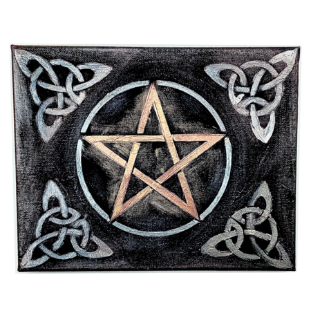 Pentacle with Triquetra Canvas Painting