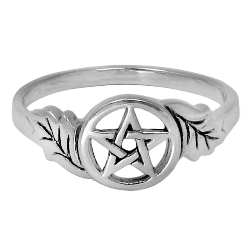 Leaf Pentacle Ring in Sterling Silver