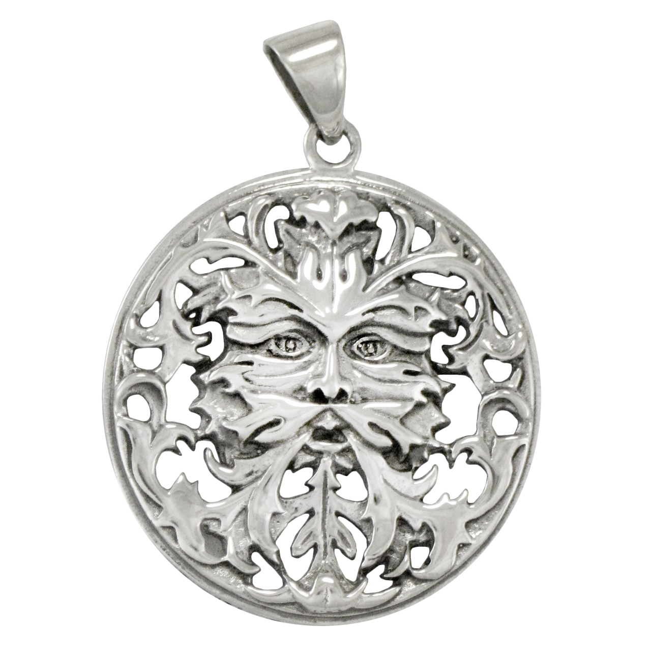 Celtic Green Man Pendant in Sterling Silver