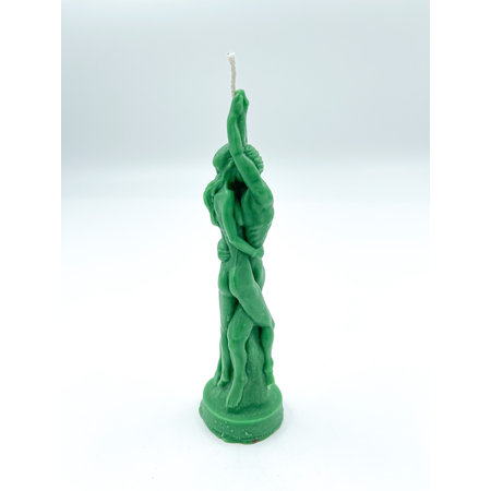 Lovers Embrace Figure Candle in Green