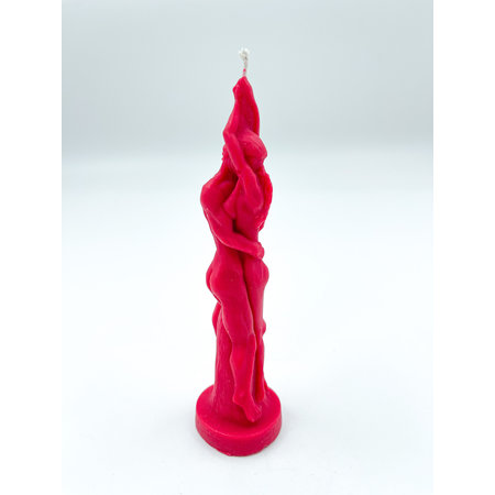 Lovers Embrace Figure Candle in Red