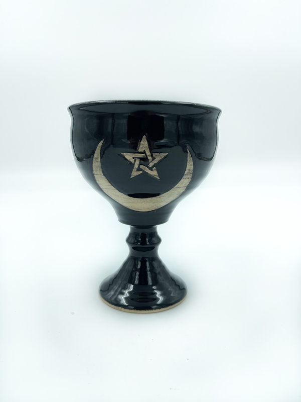 Crescent Pentagram Chalice in Black